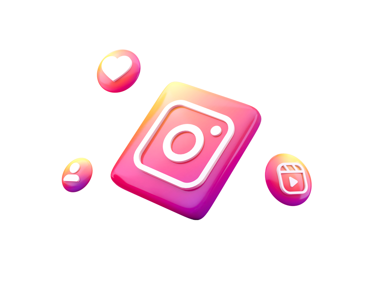 Set social media icons. 3D render